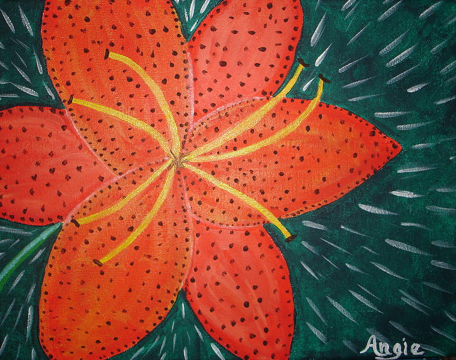 Tiger Lily Painting by Angie Butler