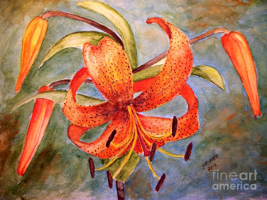 Tiger Lily Painting by Carol Grimes