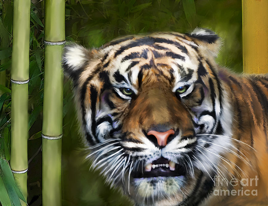 Tiger Digital Art by Lisa Redfern