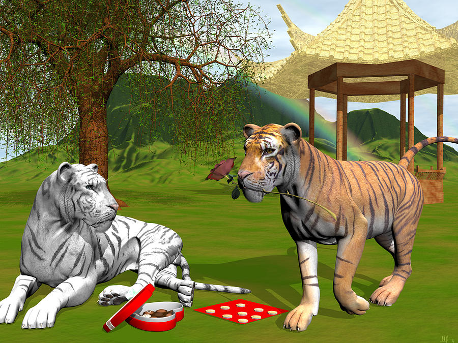 Tiger Love Digital Art by Michele Wilson