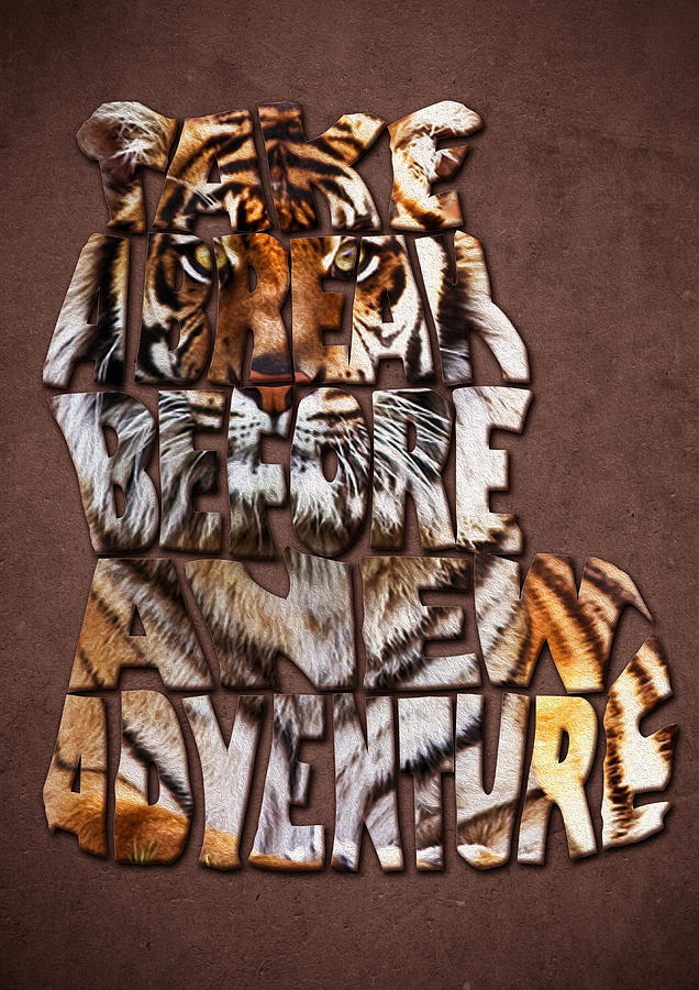 Tiger Majesty Typography art Painting by Georgeta Blanaru