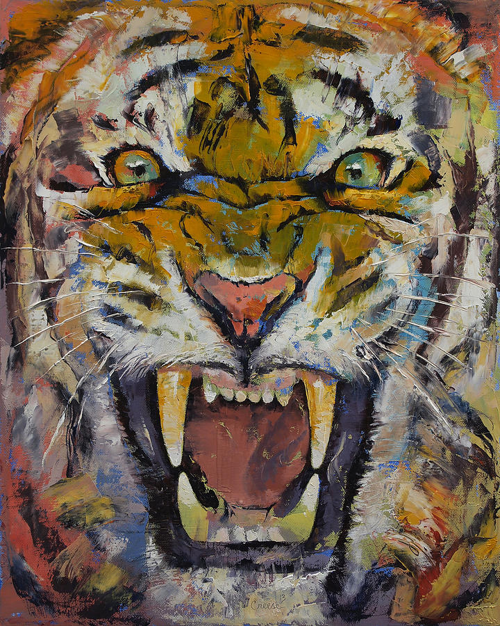 Cat Painting - Tiger by Michael Creese