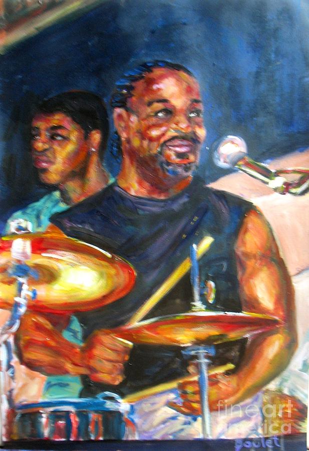 Tiger on Drums Painting by Beverly Boulet
