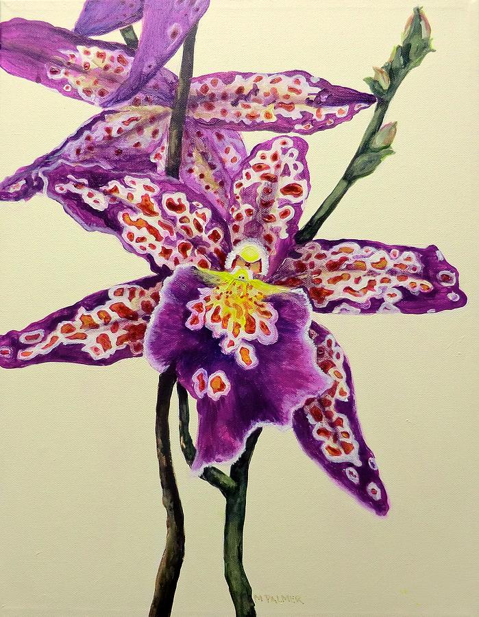 Tiger Orchid Painting by Mary Palmer