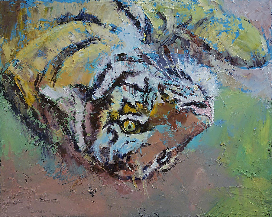 Tiger Play Painting by Michael Creese