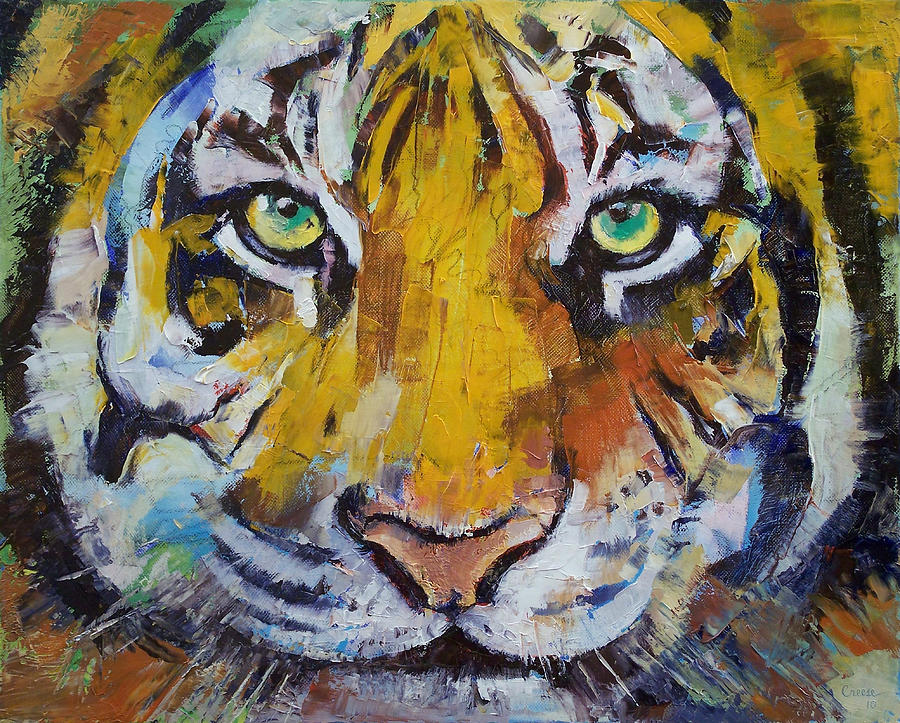 Tiger Psy Trance Painting by Michael Creese