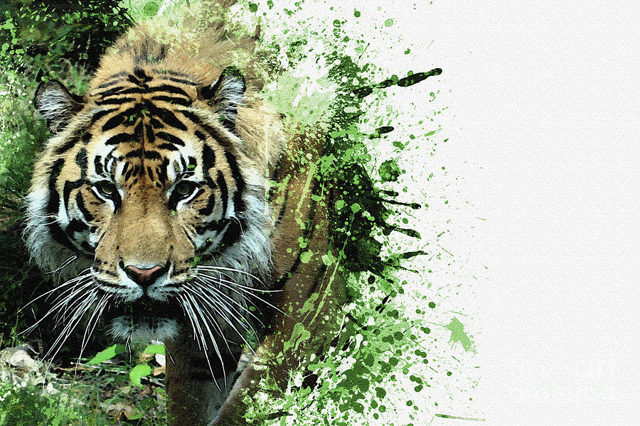 Tiger Ready Digital Art by Roger Lighterness | Fine Art America