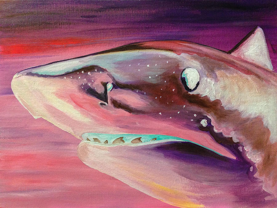 Fish Painting - Tiger Shark Portrait by Kyra Kalageorgi