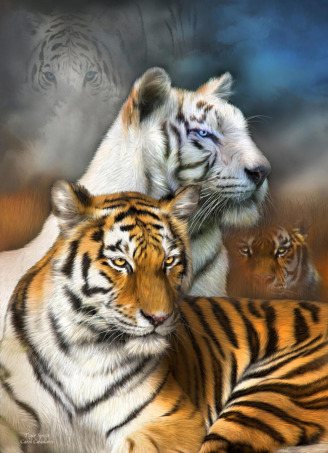 Tiger Spirit Mixed Media by Carol Cavalaris