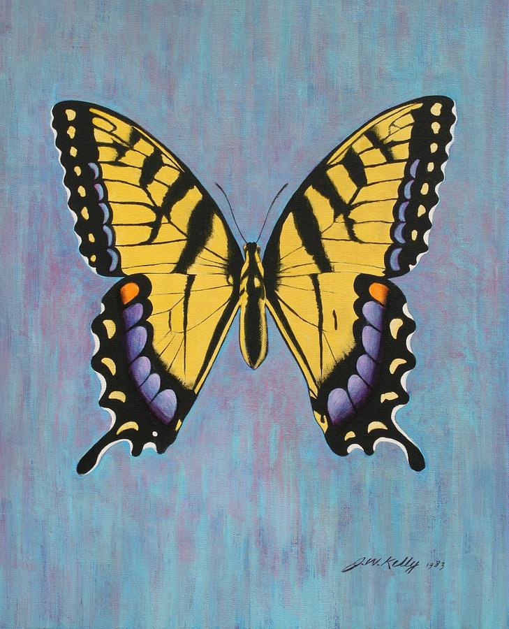 Butterfly Painting - Tiger Swallowtail by J W Kelly Butterfly Painting - Tiger Swallowtail by J W Kelly