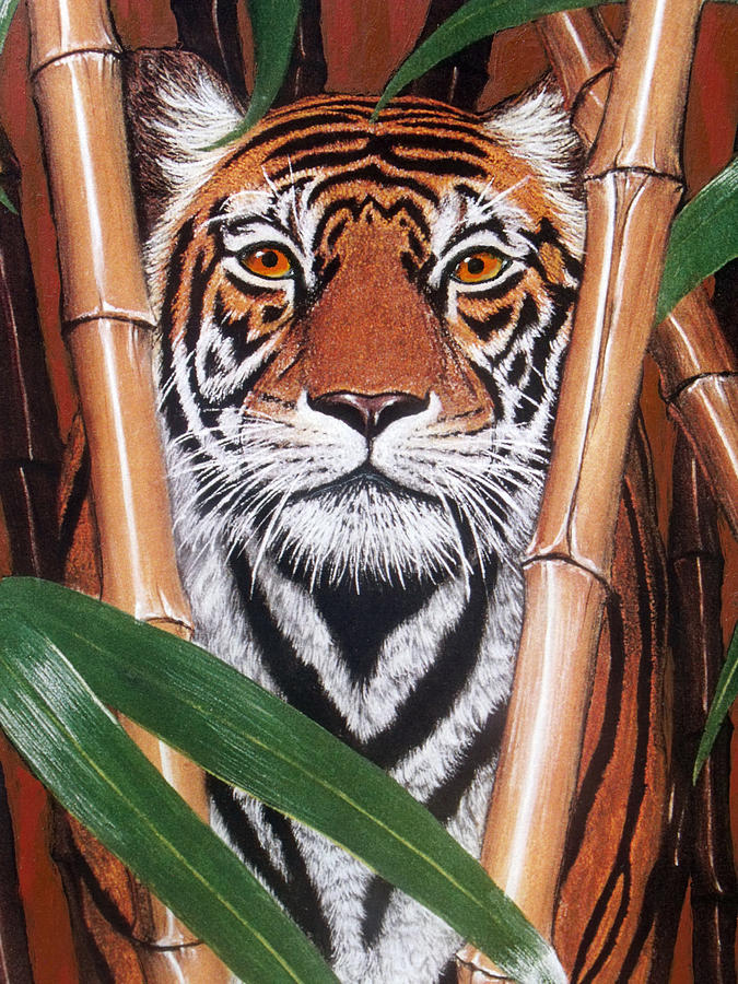 Tiger Tiger Burning Bright Painting by David Clode