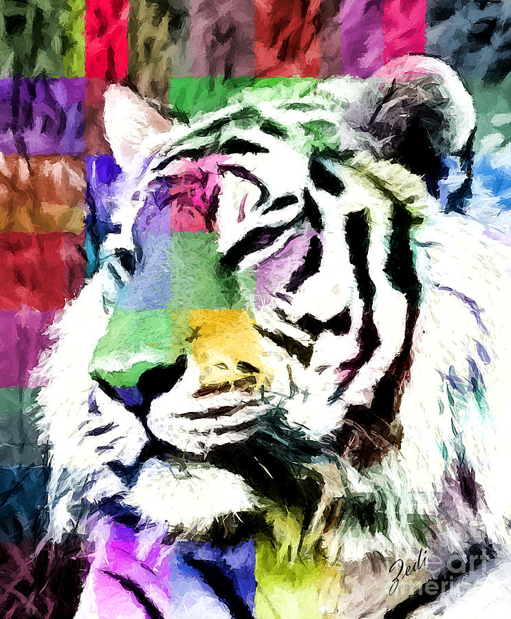 Tiger - Tigre Painting by Ze  Di