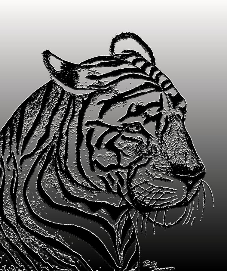Tiger V Digital Art by Debbie Portwood