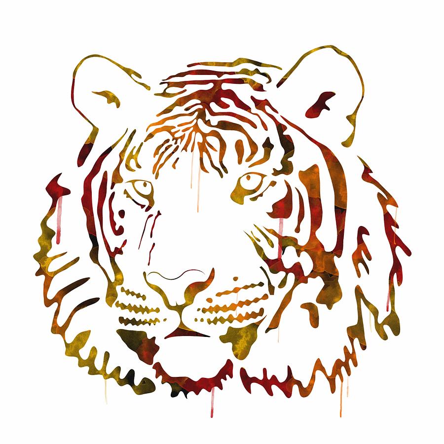 Tiger Watercolor Digital Art by Becca Buecher