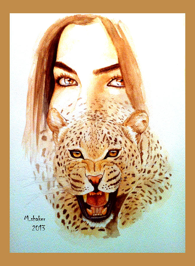 Tiger Woman Drawing by Mohammed Shaker - Pixels