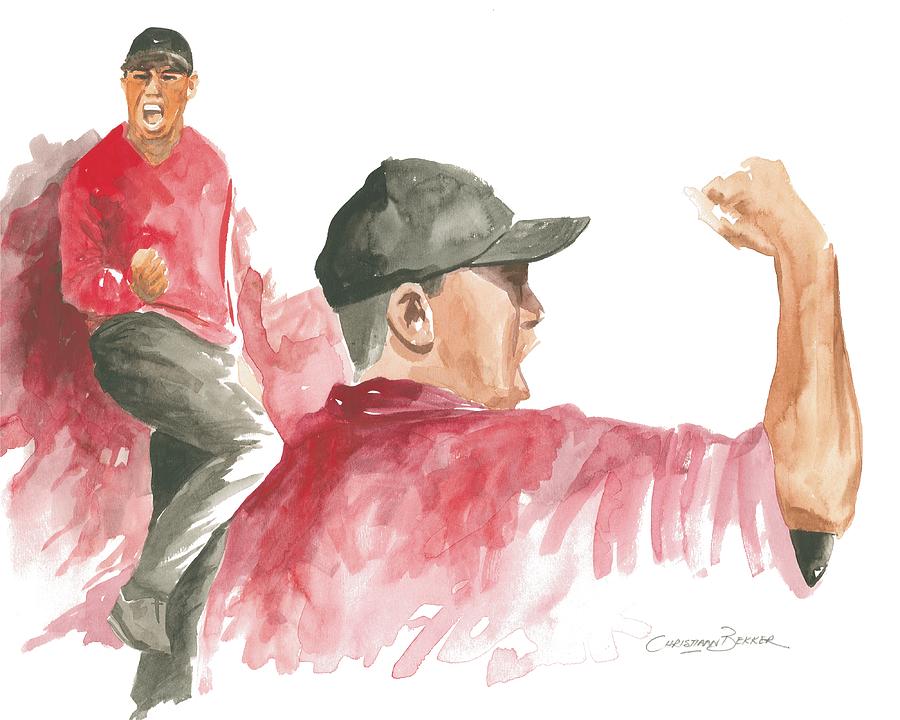 Sports Painting - Tiger Woods by Christiaan Bekker