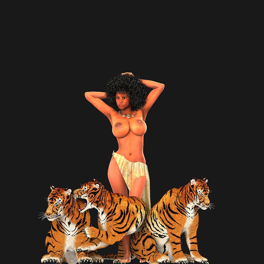 Tigers Digital Art by Gwendolyn Morris
