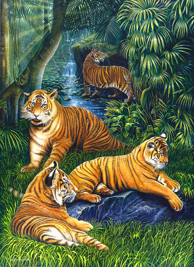 Jungle Painting - Tigers by JQ Licensing