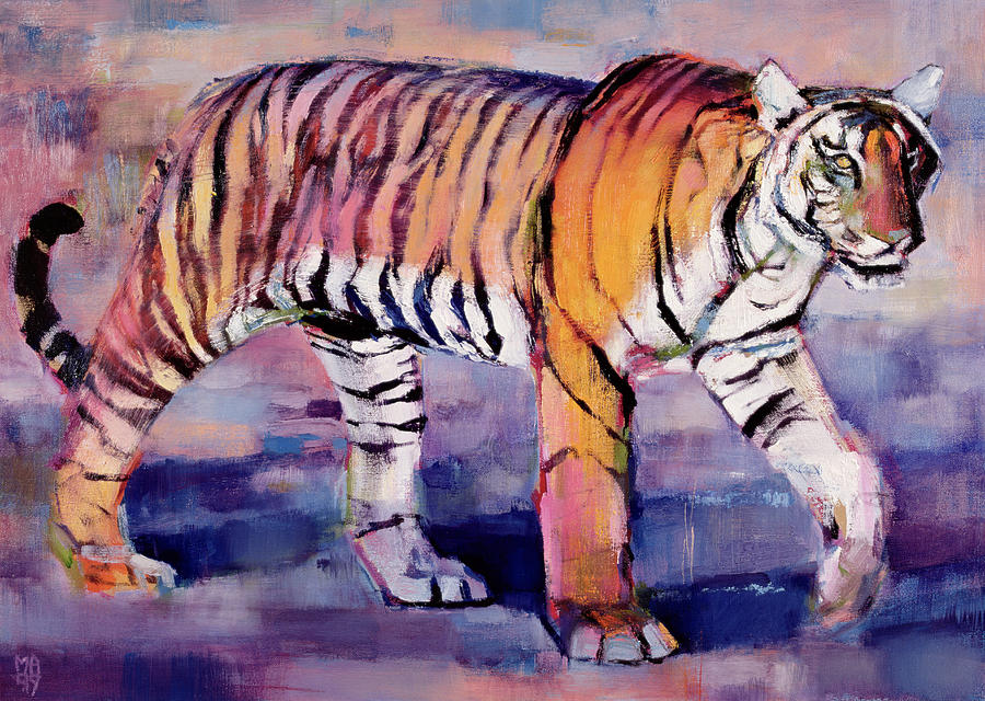 Tiger Painting - Tigress, Khana, India by Mark Adlington