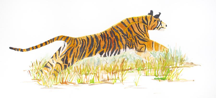 Tigress Leap 1 Painting by Patricia Beebe