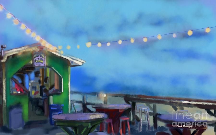 Tiki Bar Painting by Carrie Joy Byrnes