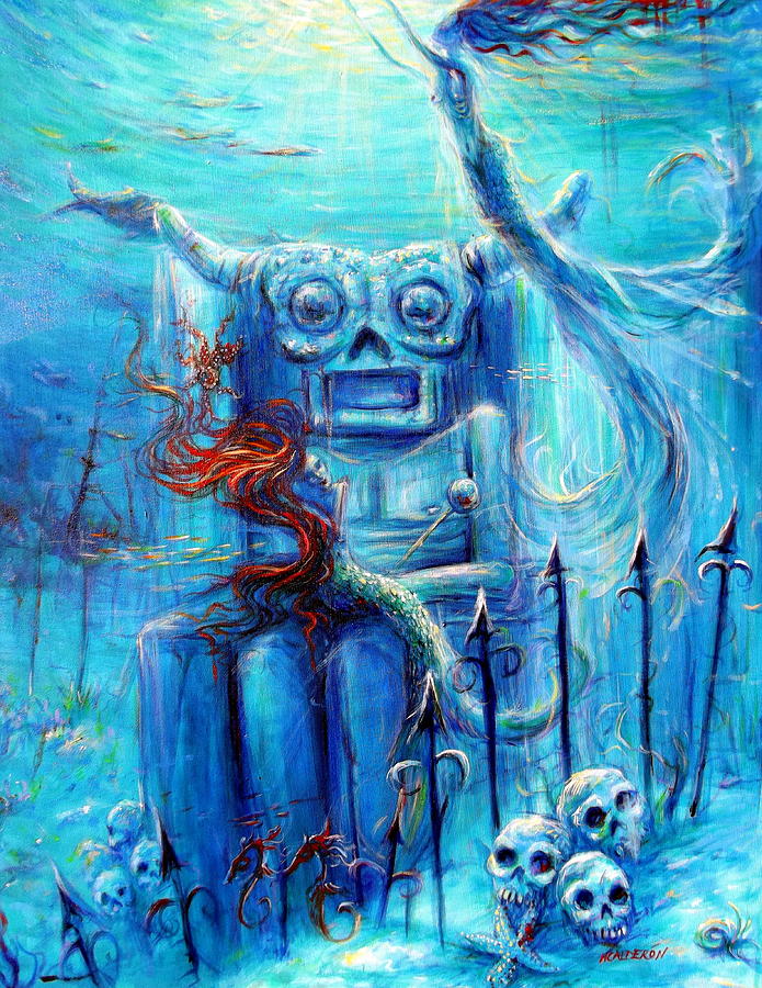 Tiki Man III Painting by Heather Calderon