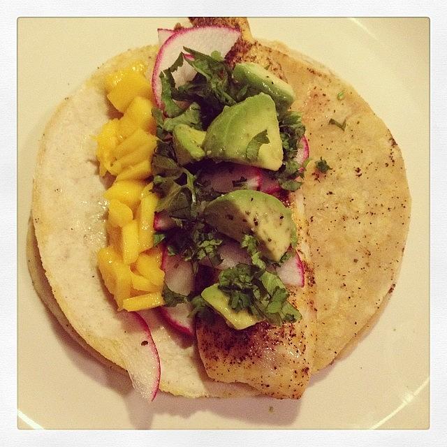Tacos Photograph - Tilapia #tacos With Avocado, Mango by Samantha Gutglass