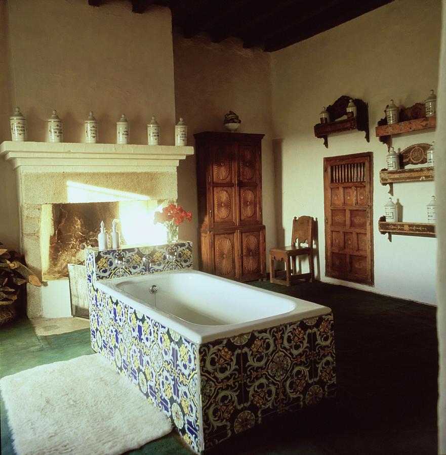 Tiled Bathroom In Pascualete Photograph by Henry Clarke
