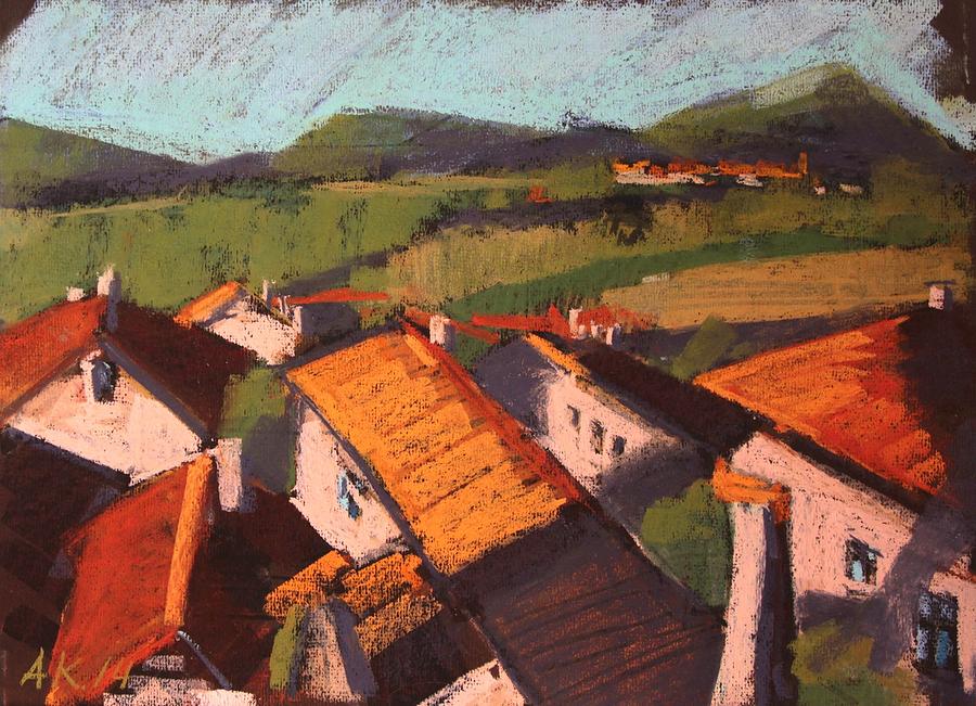 Summer Painting - Tiled roofs by Alena Kogan
