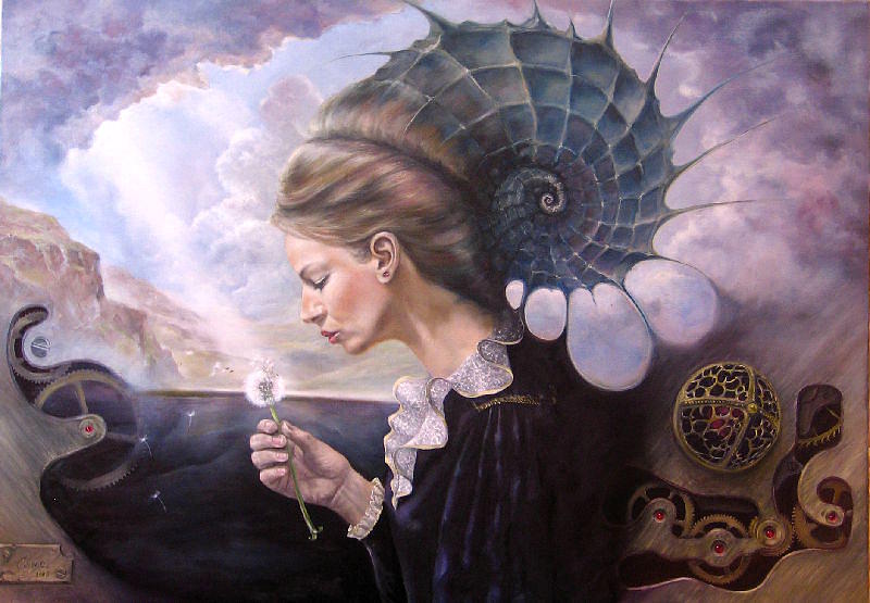 Surrealism Painting - Till the end of time by Daniel Cristian Chiriac