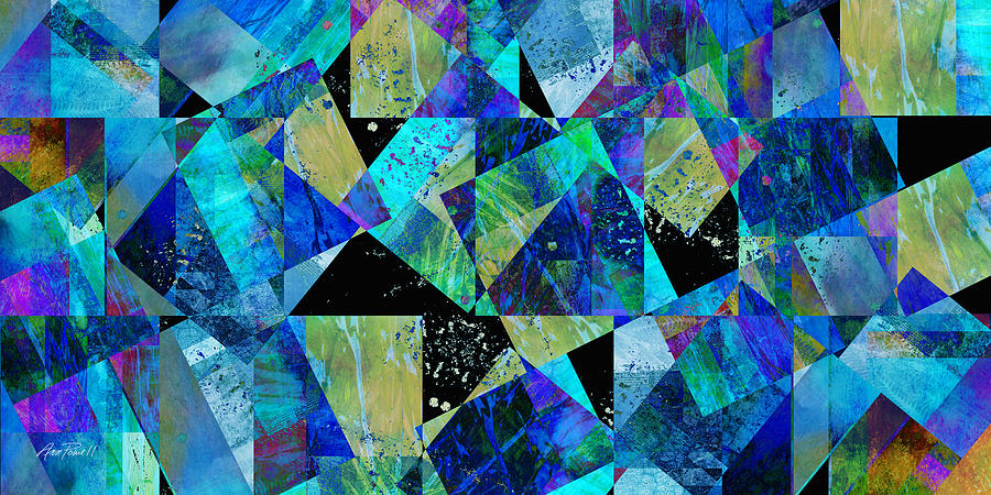 Tilt in Blue - abstract - art Digital Art by Ann Powell
