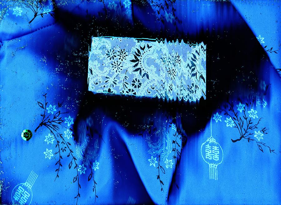 Blue Mixed Media - Tilted Blue and Shadows by Anne-Elizabeth Whiteway
