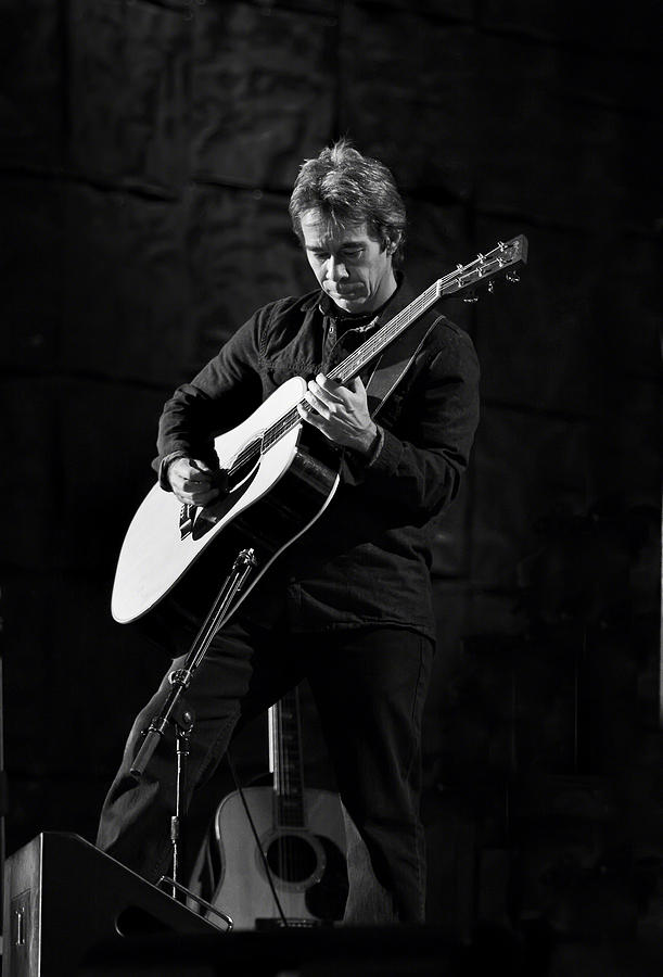 Tim Reynolds on Guitar Black and White Photograph by Jennifer Rondinelli Reilly - Fine Art Photography