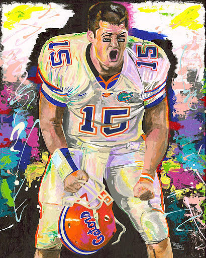 Tim Tebow, Original Oil Painting, Framed – MJB Fine Art Gallery