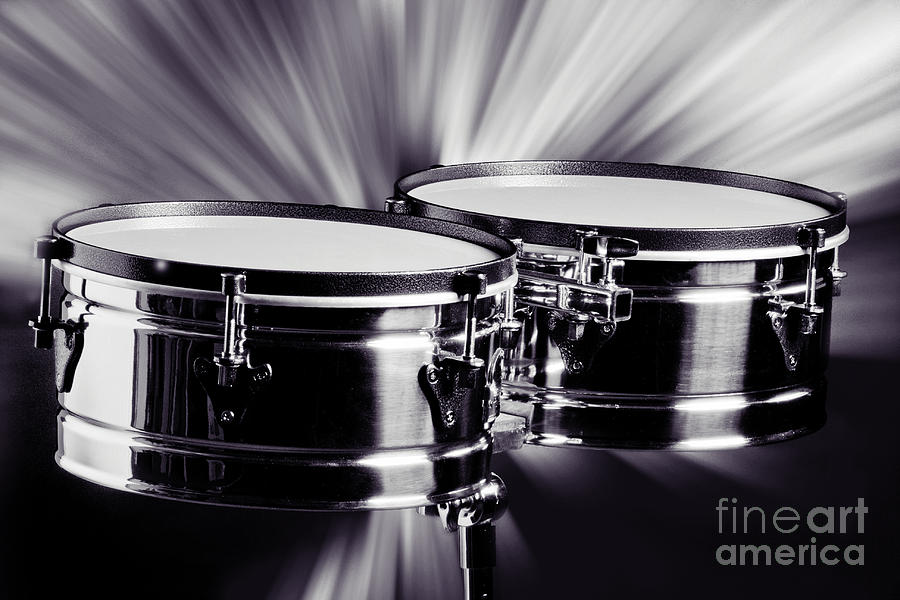 Timbale drums for Latin Music Photograph in Sepia 3325.01 Photograph by M K Miller