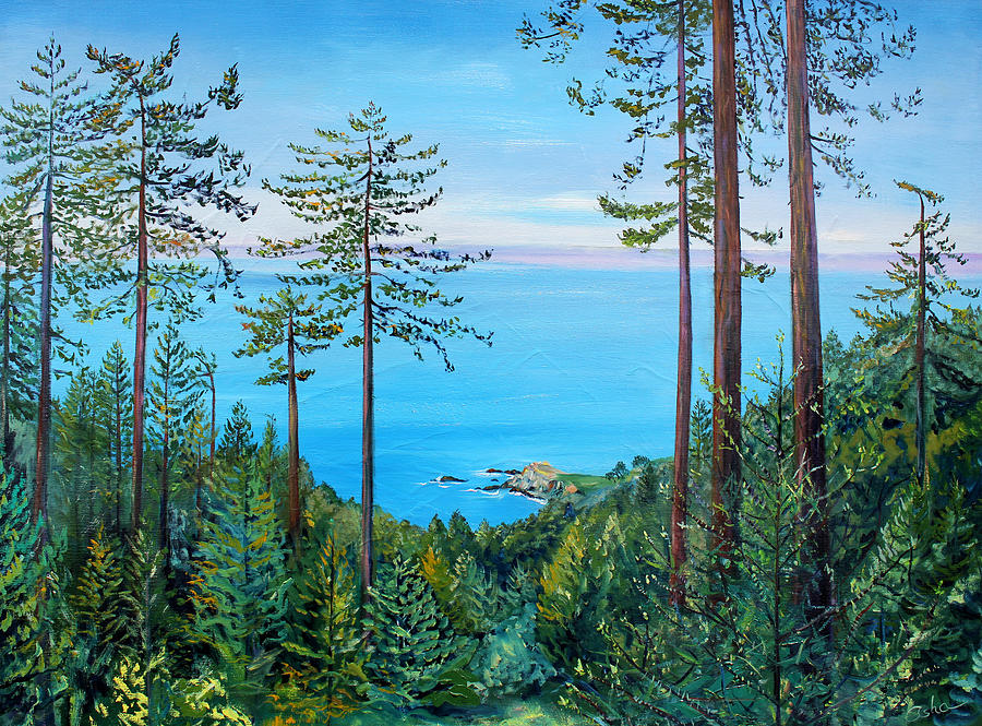 Timber Cove on a Still Summer Day Painting by Asha Carolyn Young