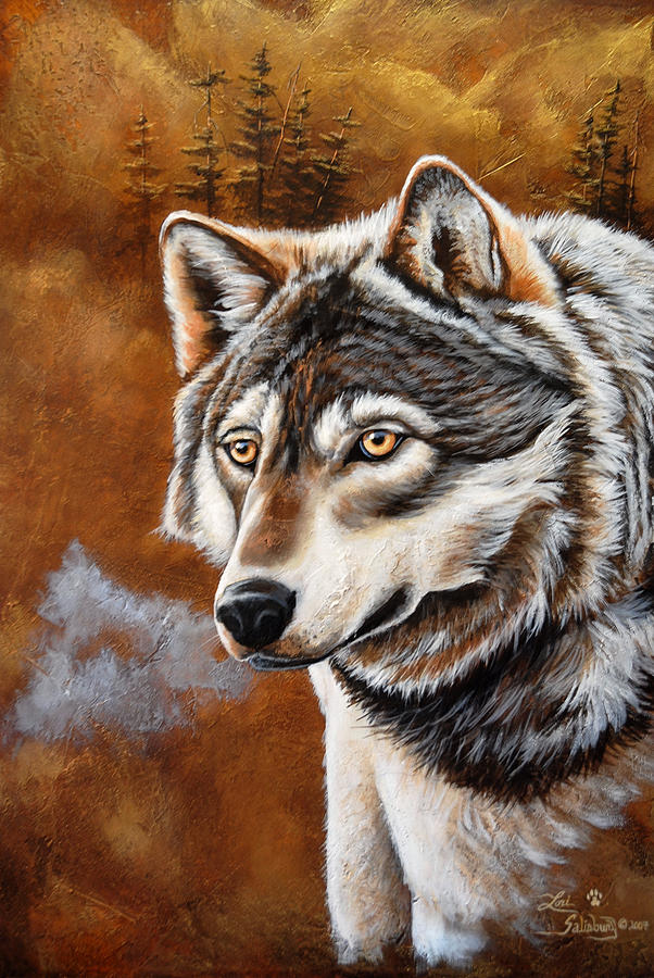 Timber Wolf Painting by Lori Salisbury - Pixels