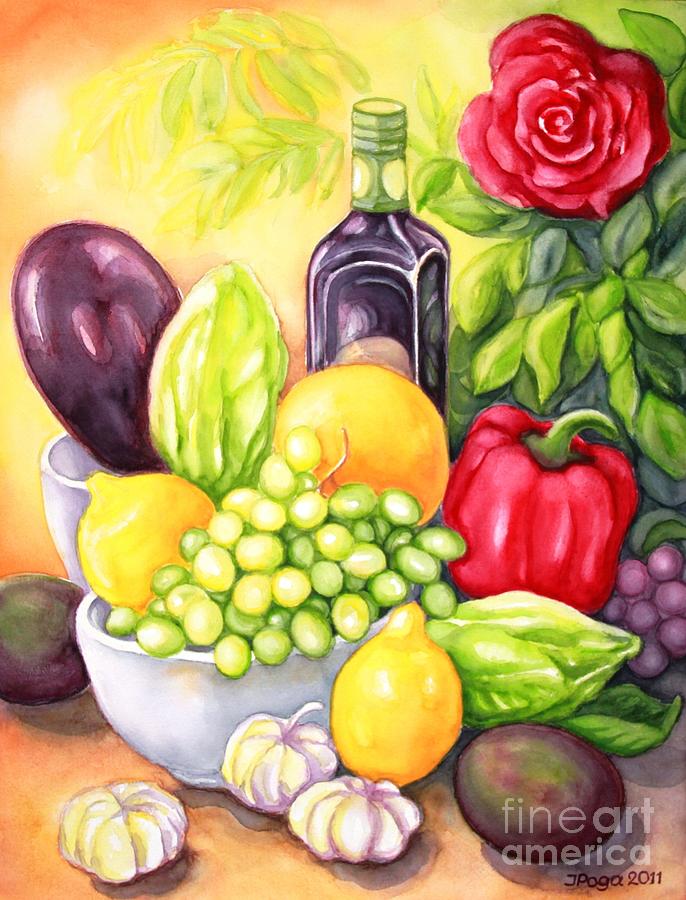 Time for Fruits and Vegetables Painting by Inese Poga