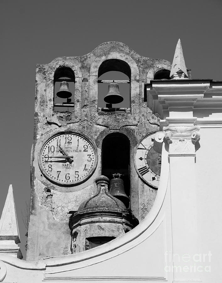 Time For The Bells bw Photograph by Mel Steinhauer