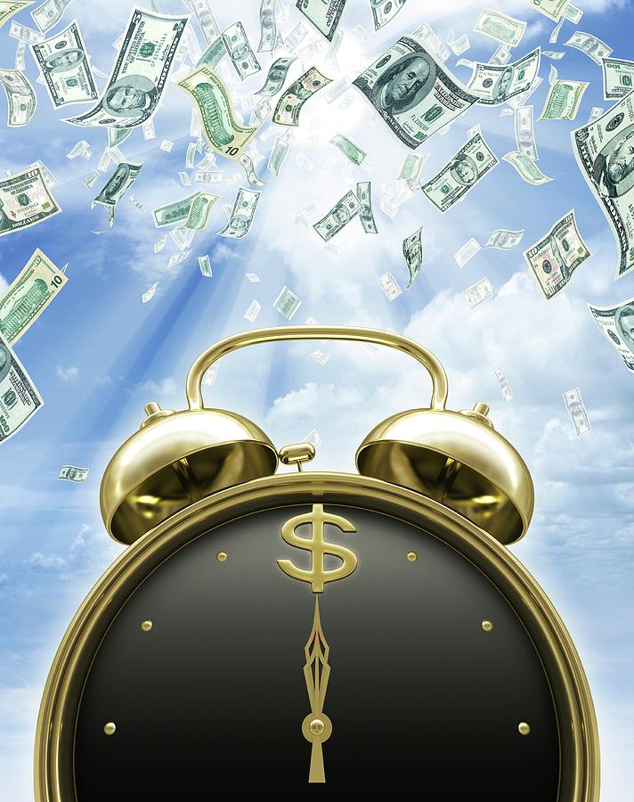 Clock Photograph - Time Is Money by Ktsdesign/science Photo Library