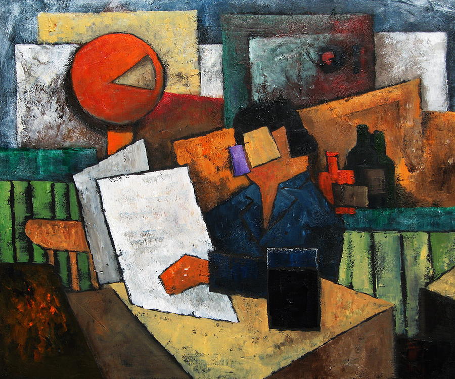 Cube Painting - Time Passes by Val Byrne