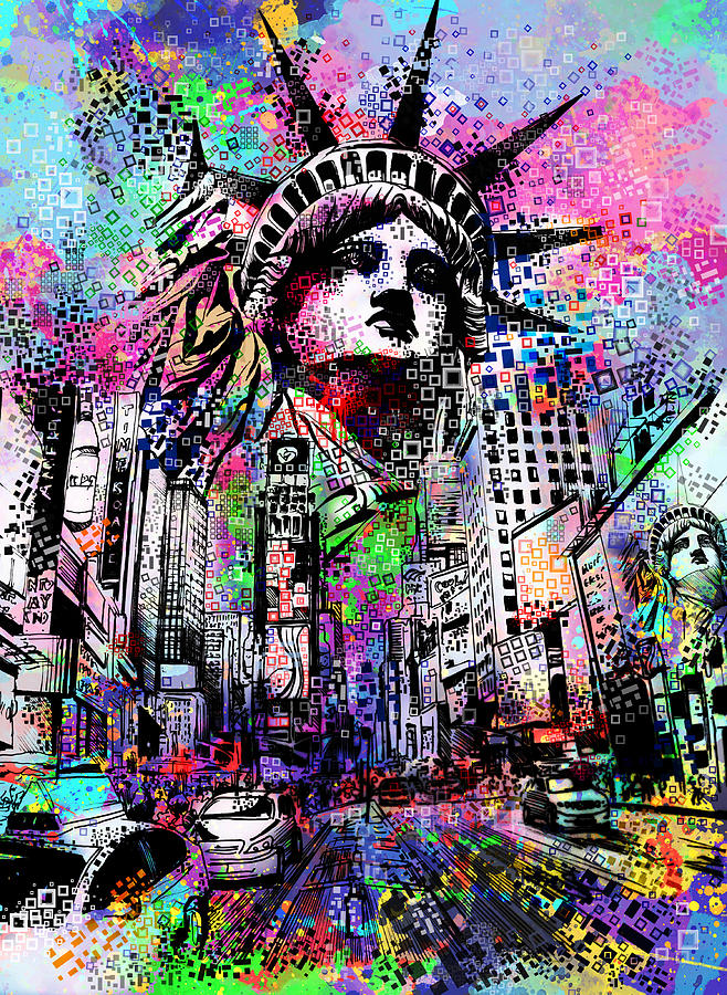 Times Square Painting by Bekim M
