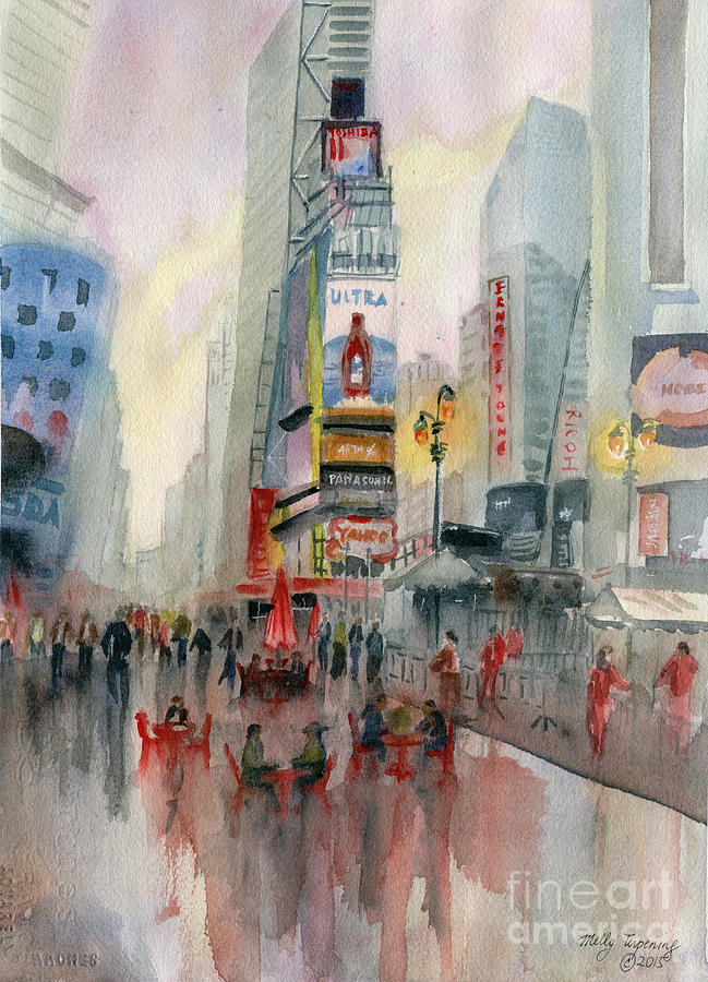 Time Square New York Painting by Melly Terpening