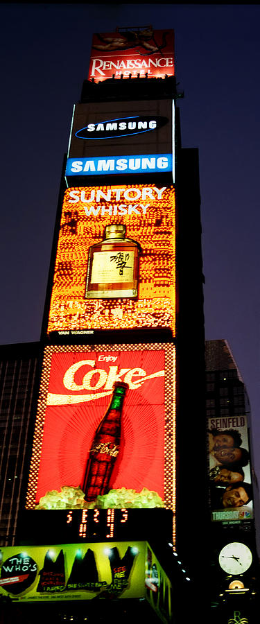 Time Square Vertical Pano Photograph by Joann Vitali