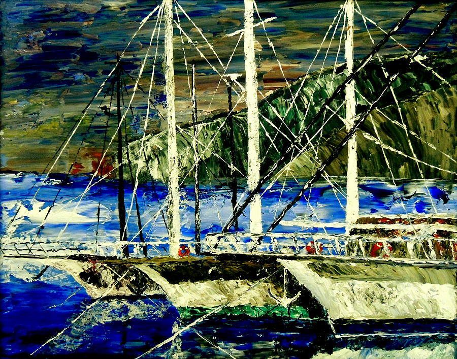 Abstract Painting - Time To Sail  by Mark Moore
