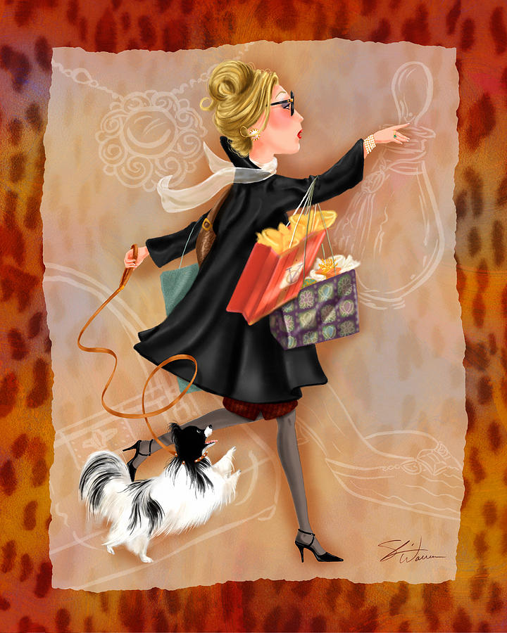 Dog Mixed Media - Time to Shop 2 by Shari Warren