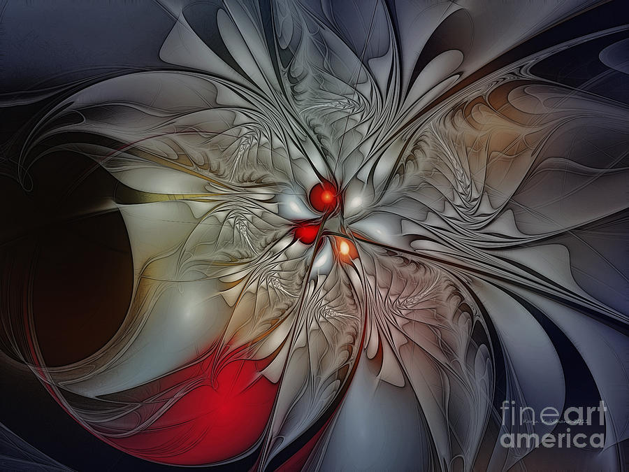 Timeless Elegance-Floral Fractal Design Digital Art Karin Kuhlmann -