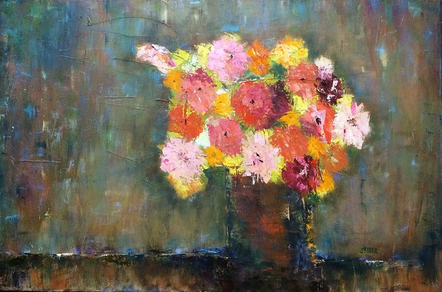 Flower Painting - Timepiece  by Kathy Stiber