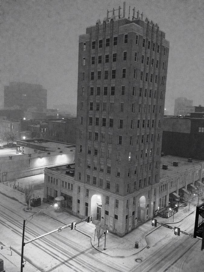 Times Building in the Snow Photograph by Carole Foret