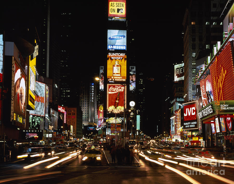 Times Square At Night Photograph by Rafael Macia